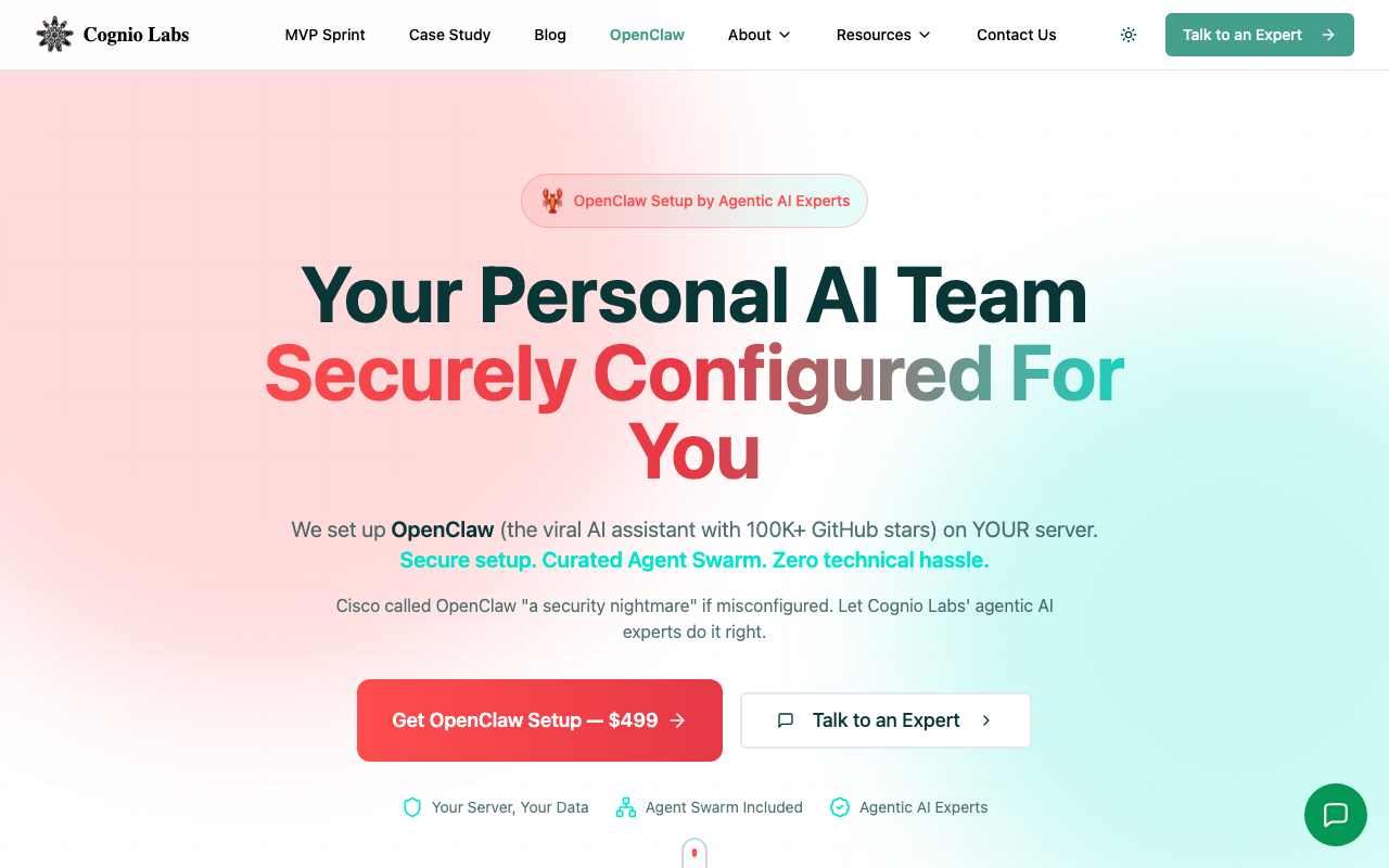 Cognio Labs homepage screenshot