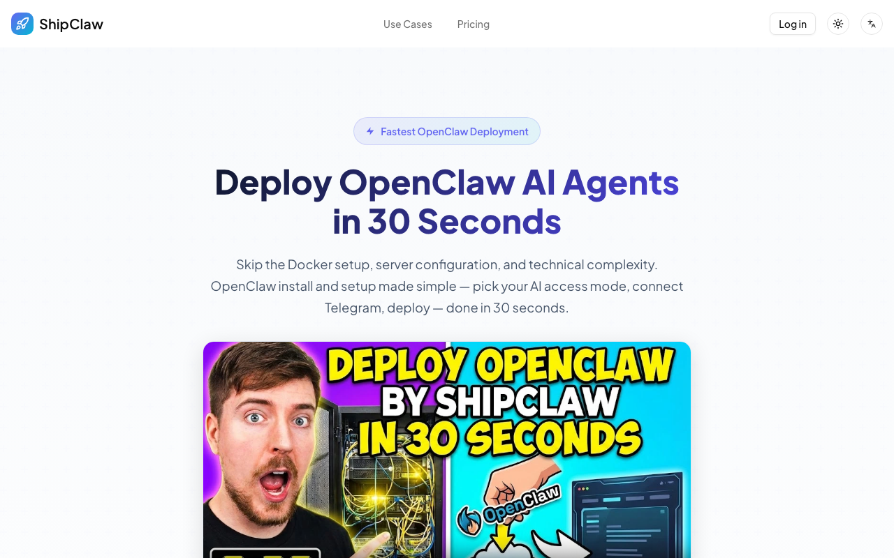 ShipClaw homepage screenshot