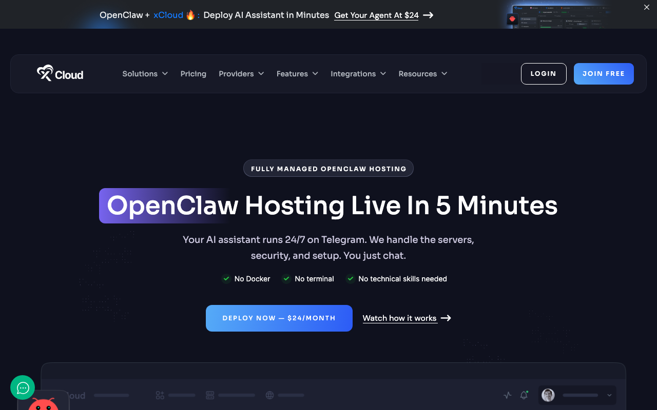 xCloud homepage screenshot